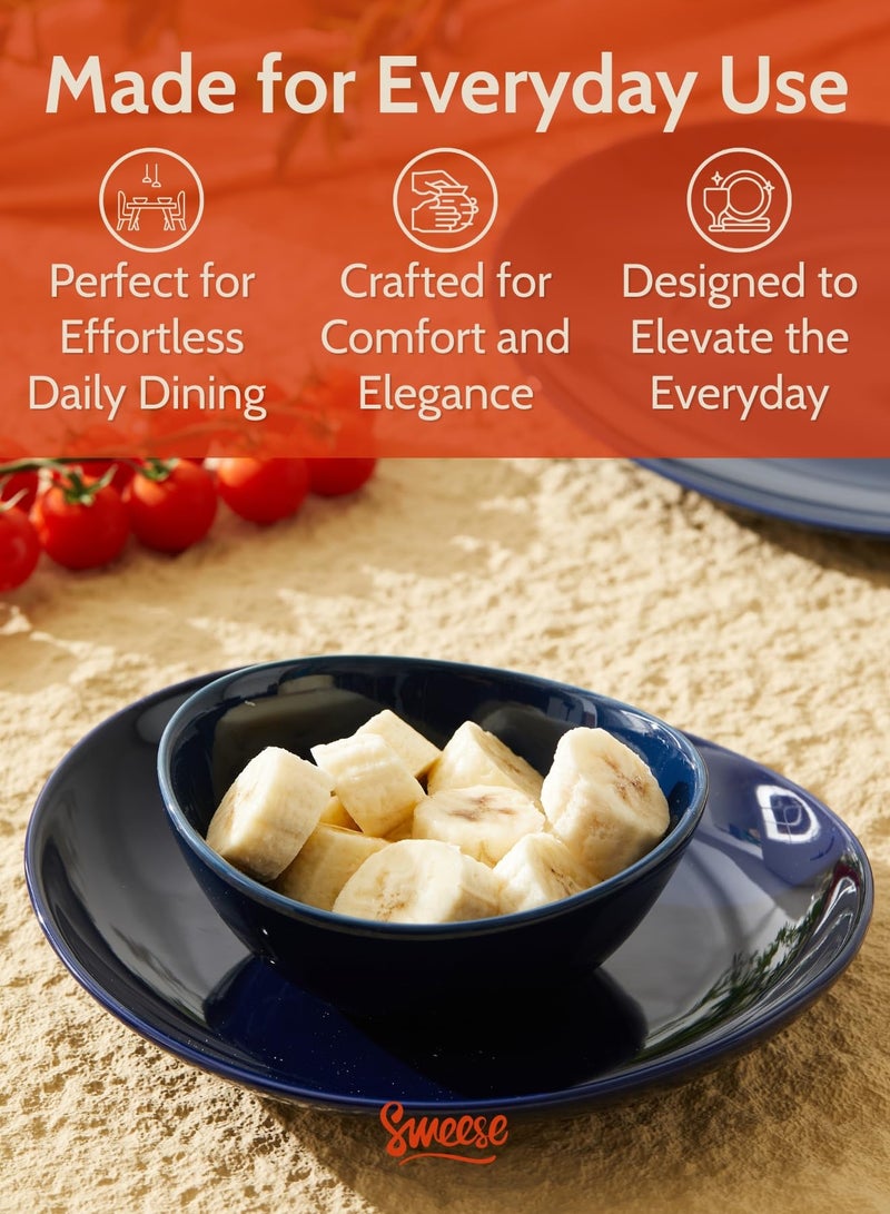 Sweese 10 oz Small Porcelain Bowls - Set of 6 - Ceramic Serving Bowls versatile for Cereal, Fruit, Dessert, Ice Cream, Snack & Yogurt - Shaded of Blue Colored - Image 4